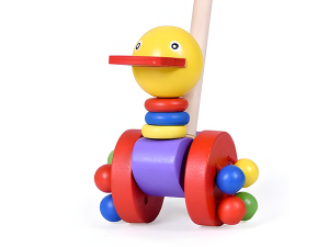 Yellow Duck Wooden Push Toy